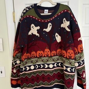 Weber’s Resupply “Spooky” Halloween Ghost and Pumpkin Sweater unisex 3XL